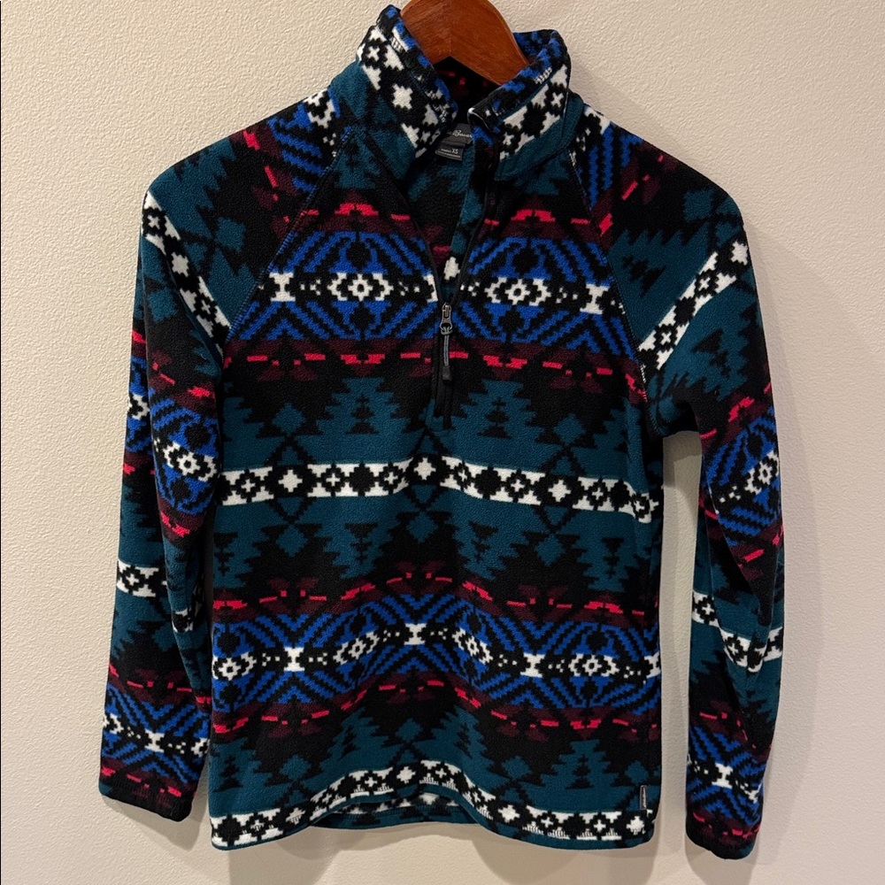 Eddie Bauer Women's Patterned Sweatshirt - Black, Blue, Red